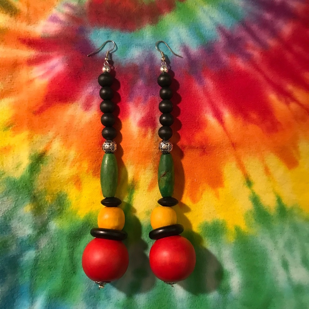 African Colored Handmade One of Kind Earrings